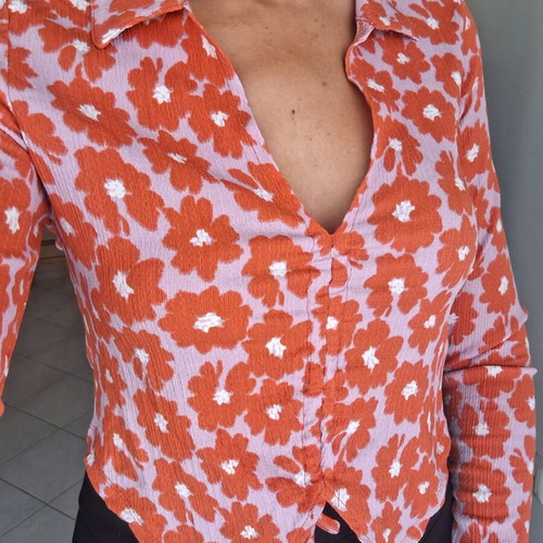 Sinsay floral short shirt like new, large