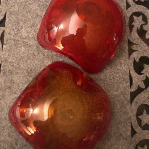Murano vintage ashtrays pack of 2 red, like new