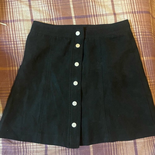 Mini skirt H&M black velvet like new, size S