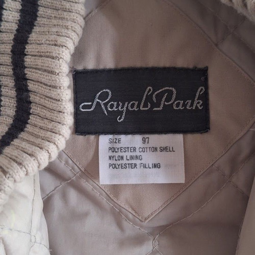 Royal Park Vintage 90s Bomber Jacket size S like new, beige and blue