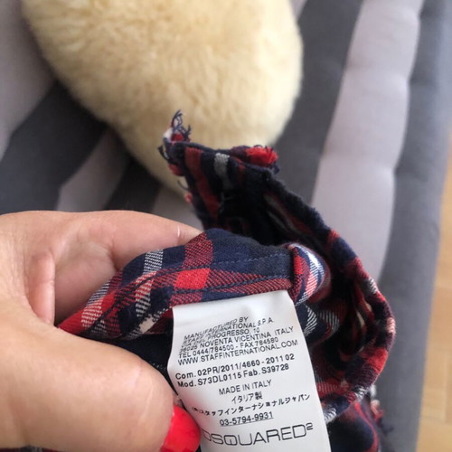 Dsquared2 cotton checked shirt used, size S/M, red