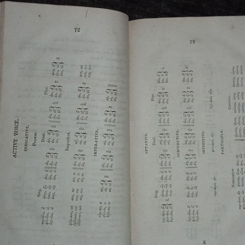 Greek Grammar Book 1814 used, foldable chart, English text