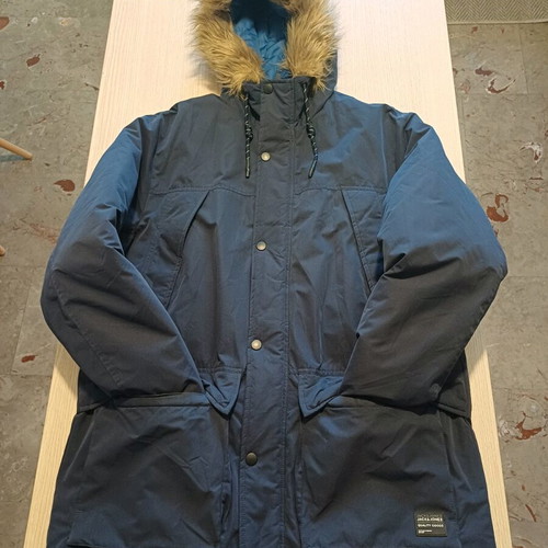 Jack & Jones Ανδρικό Μπουφάν XL σαν καινούργιο, σκούρο μπλε με γούνα
