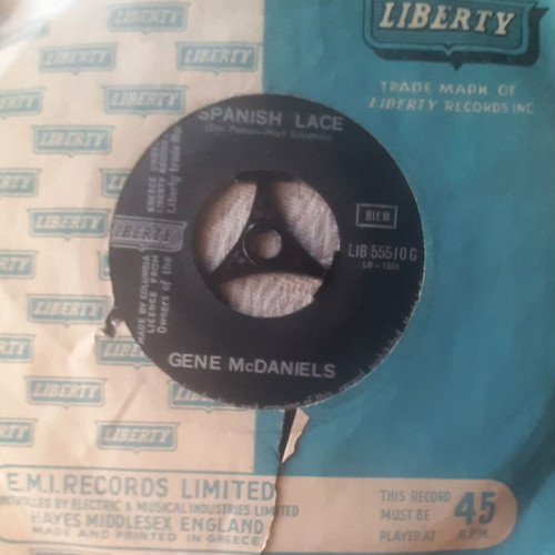 Gene McDaniels Spanish Lace 7" single μεταχειρισμένο, pop