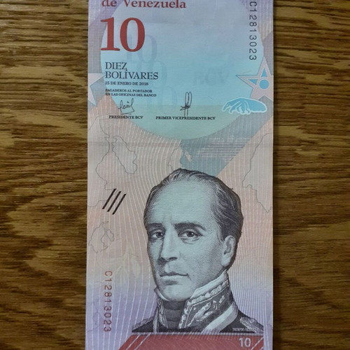 Βενεζουέλα 10 Bolivares χαρτονόμισμα 2018, ακυκλοφόρητο