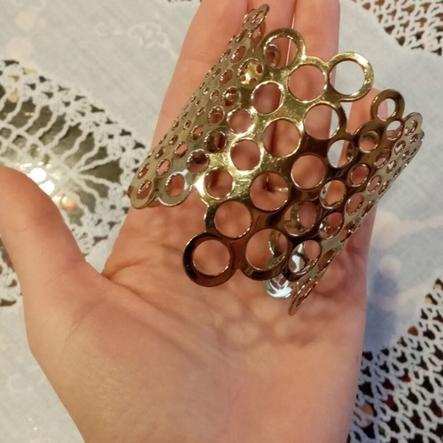 Vintage cuff bracelet with perforated design Paco Rabanne Lady Million used