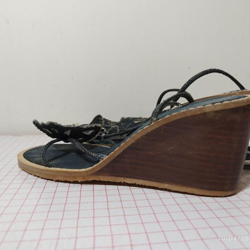 Zara sandals platforms with denim butterfly like new, size 36