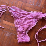 Shein pink embossed bikini M with ties