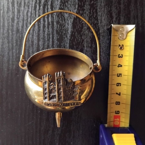 York Minster Decorative Metal Cauldron used, vintage souvenir