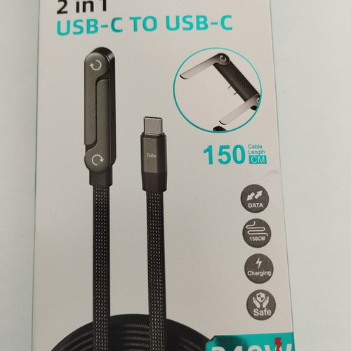 Fast charging cable with 360 stand type-C to type-C 1.5 meter