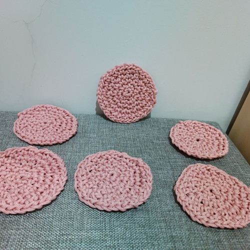 Handmade crochet coasters set of 6, 10 cm each