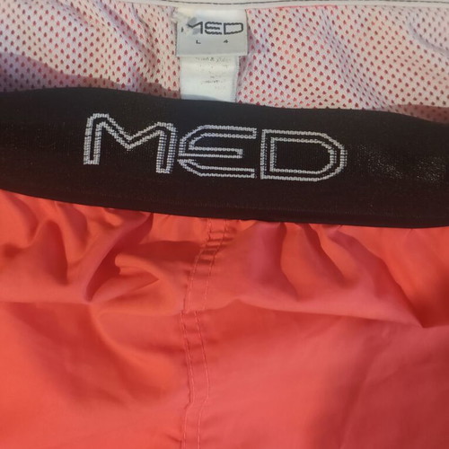 Med swim shorts used, red fluo, size L, collectible 2000s design