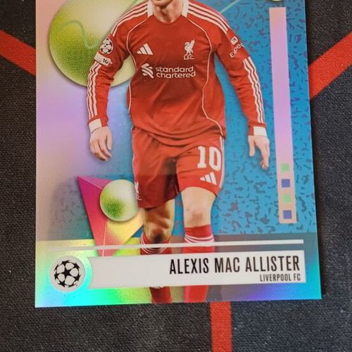 Topps Finest Alexis Mac Allister Refractor card Liverpool FC 2025/26