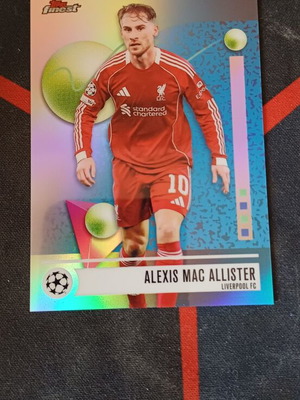 Topps Finest Alexis Mac Allister Refractor card Liverpool FC 2025/26