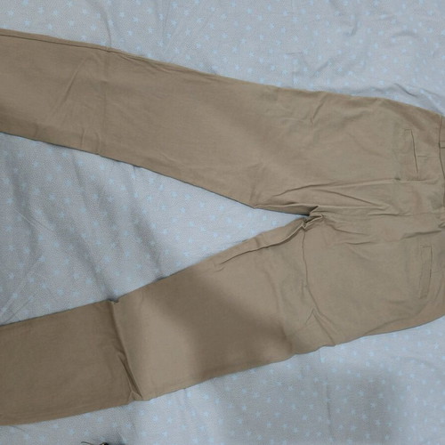 Elastic pants like new with belt, size M, dark beige