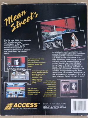 Mean Streets used, Commodore Disk, Big Box