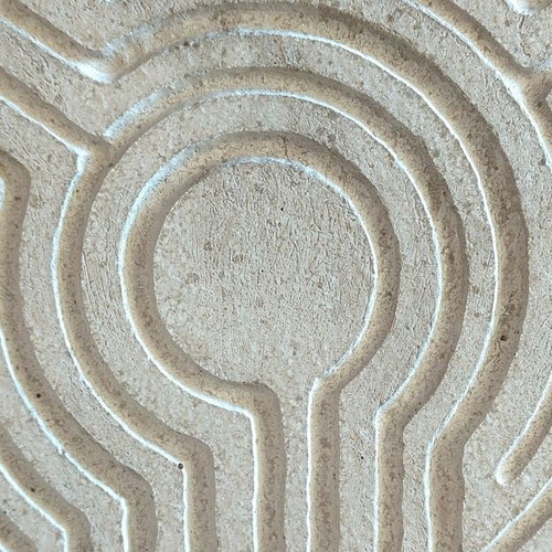 Handmade yoga meditation disc with labyrinth design
