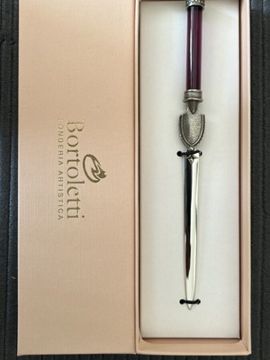 Handmade letter opener with Murano glass handle and bronze new