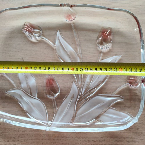 Mikasa Walther Crystal Tivoli Tulips Serving Platters vintage, like new set of 3