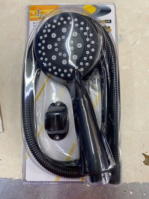 Black bathroom shower set new 1.5 meter with hose and holder