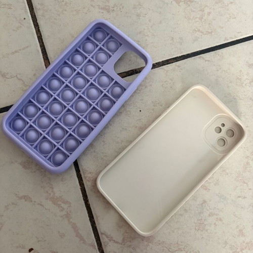 iPhone 11 case set, Capybara and purple Pop It fidget