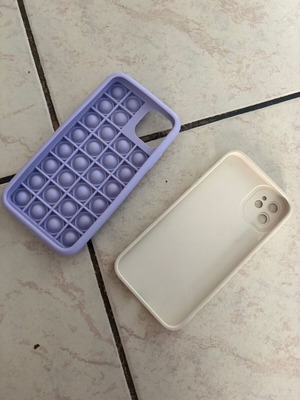 iPhone 11 case set, Capybara and purple Pop It fidget