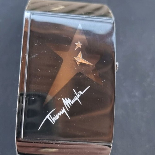 Thierry Mugler wristwatch like new, black stainless steel bracelet