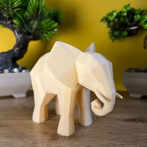 Handmade 3D Printed Low Poly Elephant Minimal Decorative 10x9cm new