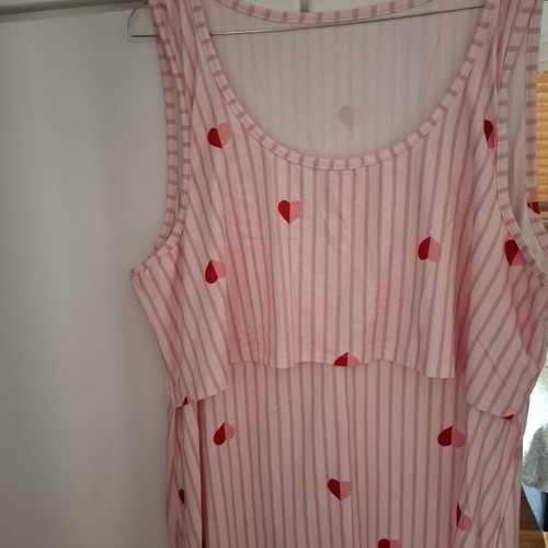 Maternity and nursing dress and robe set like new, XL, white and pink