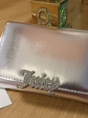 Silver Metallic Purce Juicy Couture -Ασημι Μεταλλικό Πορτοφολι Juicy Couture