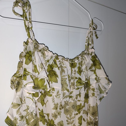 Olive Blossom Dress new, chiffon silk fabric, size M