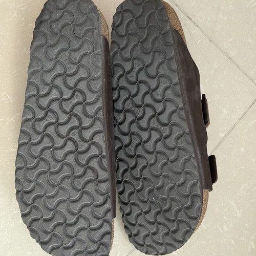 Birkenstock leather men's sandals size 44 Birko-Flor like new, brown