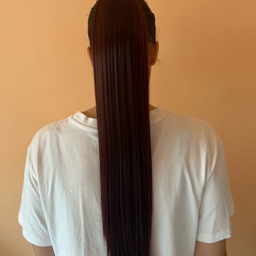 Dark purple hair extension ponytail new, 60 cm, 100 g
