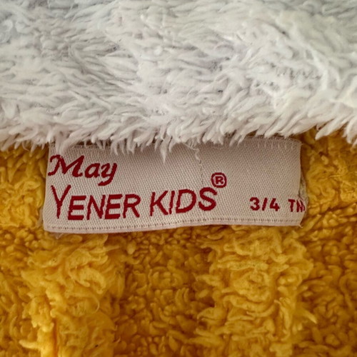 Yellow rabbit bathrobe like new, cotton, size 3-4 years