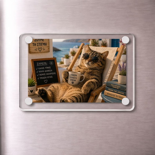 Acrylic fridge magnet "Today I Choose Me" Summer Cat new