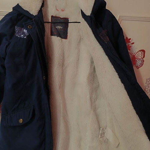 Girls' parka 10 years 140 cm like new, blue
