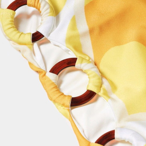 Mango one-piece swimsuit like new, colorful yellow, size L