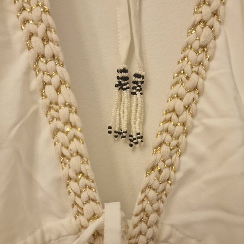 Backless dress with floral pattern like new, black and white, size S