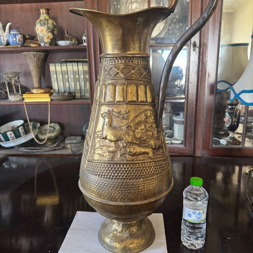 German handmade bronze decorative vase used, 60 cm height
