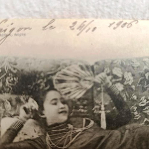 Vintage collectible postcard Indochina Bayadère 1906 used
