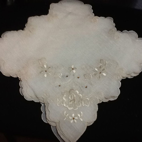 Silk napkins new, pack of 10, with embroidery and rhinestones