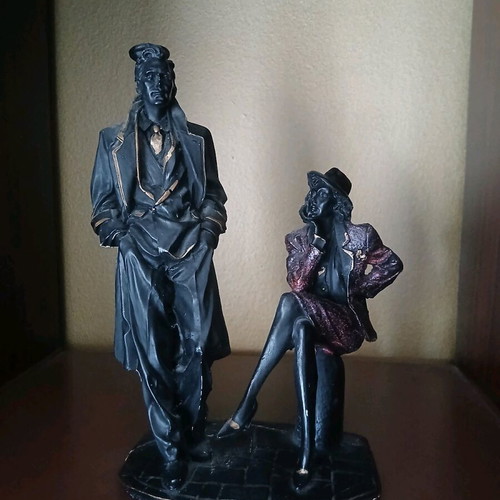 Decorative man-woman figurines used, gypsum, 1980s