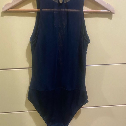 Bodysuit with lace and transparency Pull & Bear like new, black, XS