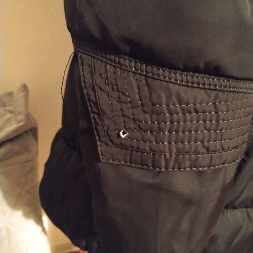 Black jacket with hood used, size S
