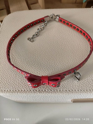 Dior patent leather choker necklace pink, like new