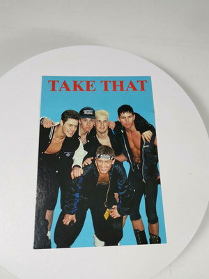 Vintage Take That postcard used, Heroes Publishing 90s