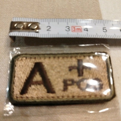 Blood type A+ patch new with velcro