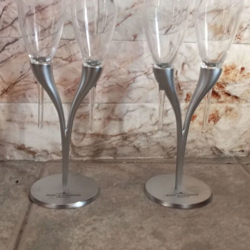 Moet and Chandon champagne glass sets like new, 2 sets