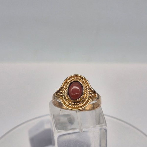 Carnelian Brass Adjustable Ring for Women, new