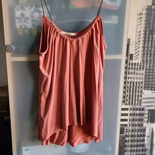 Zara top with leather strap pink like new, size S